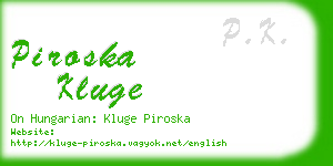 piroska kluge business card